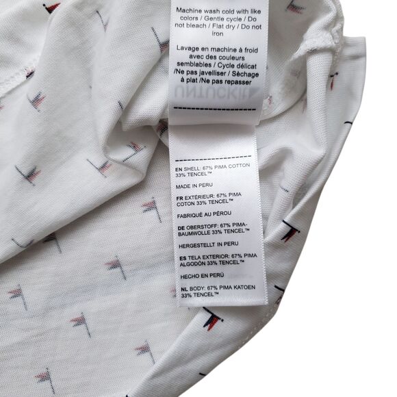 Untuckit Pourret Polo Shirt Mens XXL Nautical Flag AOP White Pima Cotton Golf - Picture 5 of 9
